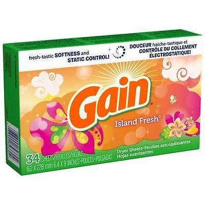 Gain Fabric Sheets Island Fresh - 34ct/12pk