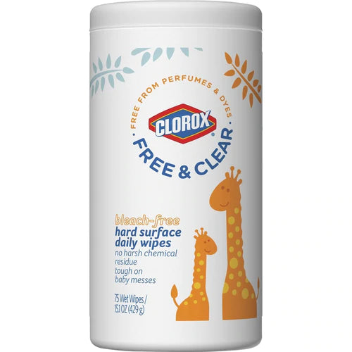 Clorox Free & Clear Hard Surface Daily Wipes - 75ct/6pk