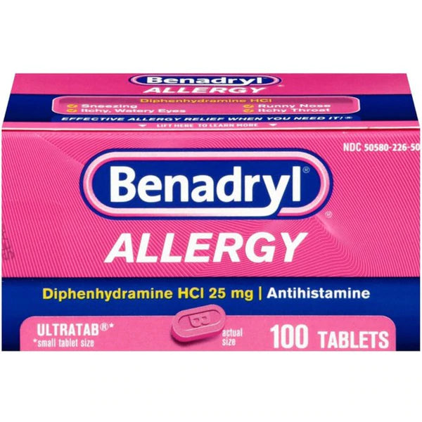 Benadryl Allergy Antihistamine UltraTabs Tablets - 100ct/72pk