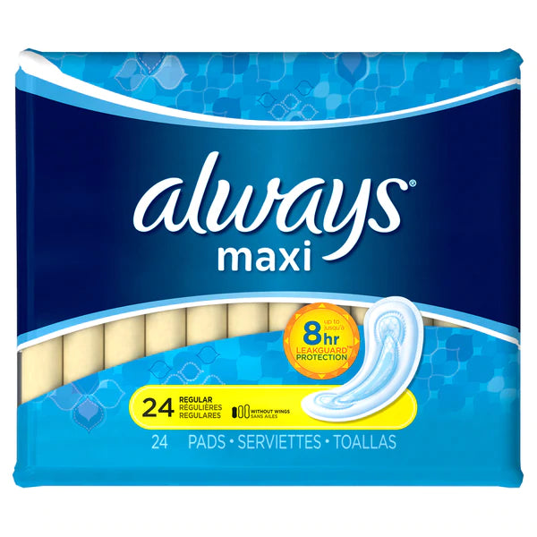 Always MAXI REGULAR NONWings - 24ct/12pk