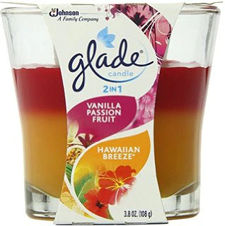 Glade@ Candle 2n1Jar Vanilla Passion Fruit & Hawaiian Breeze - 3.4oz/6pk