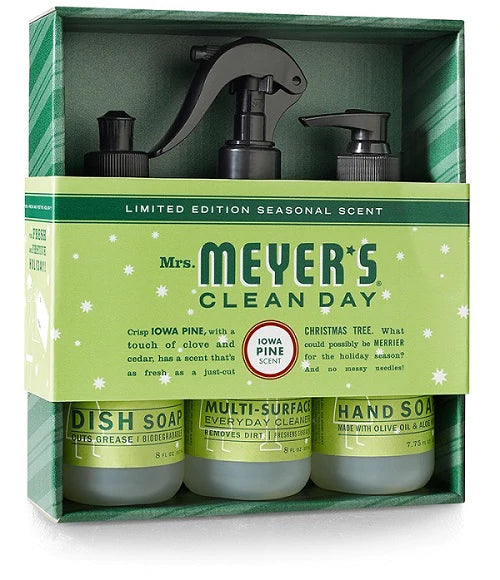 Mrs. Meyer's Iowa Pine Scent Holiday Gift Pack DS 8oz/HS 7.75oz /MSC 8oz - 3ct/6pk