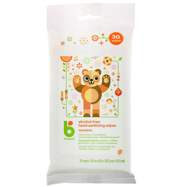 Babyganics Alcohol-Free Hand Sanitizing Wipes Mandarin - 20ct/24pk