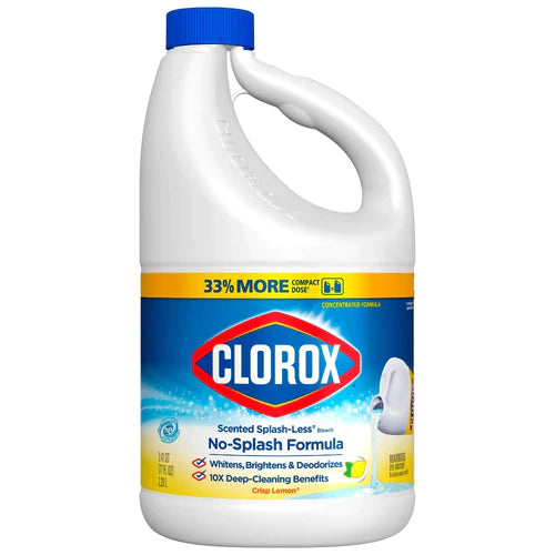 Clorox Bleach Liquid Splash-less Crisp Lemon Concentrated - 77oz/6pk