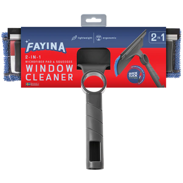 Fayina 2in1 Microfiber Cloth & Squeegee Window Cleaner - 1ct/6pk