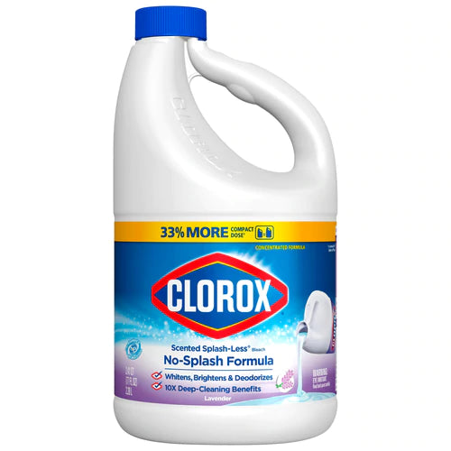 Clorox Bleach Liquid Splash-less Lavender Concentrated - 77oz/6pk