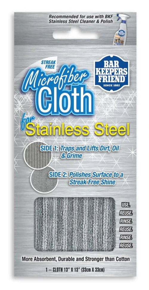 Bar Keepers Friend Sainless Steel Microfiber Cloth -1ct/12pk