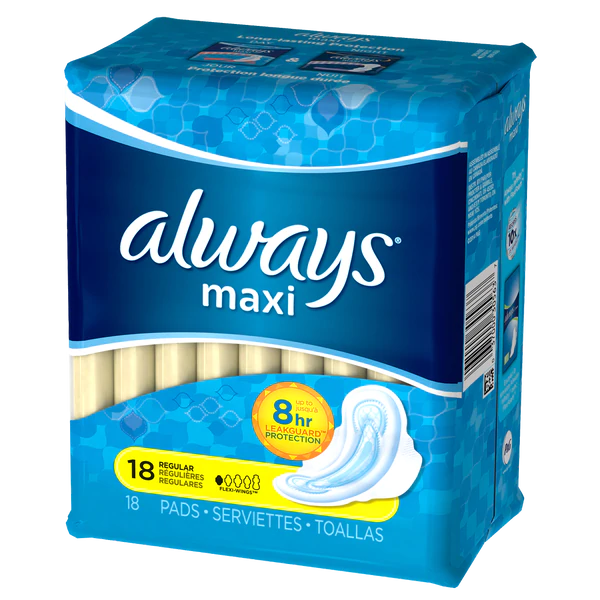 Always MAXI REGULAR w/Flexi-Wings - 18ct/6pk