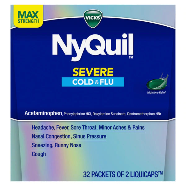 Vicks NyQuil Severe Cold & Flu Liquicaps - 2ctx32/12pk