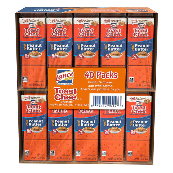 LANCE Cookie Cracker Toast Chee Peanut Butter - 1.29oz/40pk