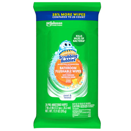 Scrubbing Bubbles Flat Pack Wipes - 36ct/12pk