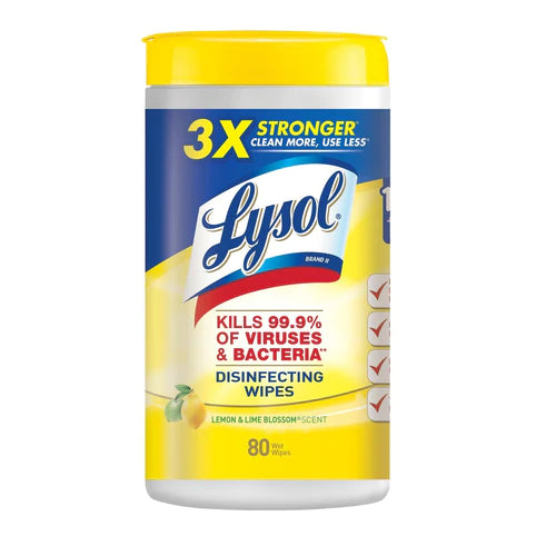 Lysol Disinfecting Wipes Lemon & Lime Blossom - 80ct/6pk.