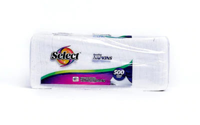 Select 1-Ply White Napkins - 500ct/12pk