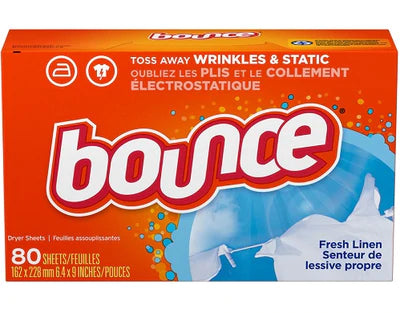 BOUNCE Fabric Sheets 4in1 FRESH LINEN - 80ct/9pk (new)