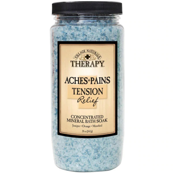 Village Naturals Therapy Aches & Pains Tension Relief Mineral Bath Soak - 20oz/6pk