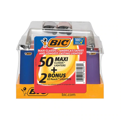 CLASSIC LIGHTERS "BIC" VALUE PACK - 50ct+2ct