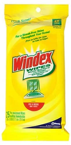 Windex Vinegar Glass Clean Wipes - 25ct/12pk