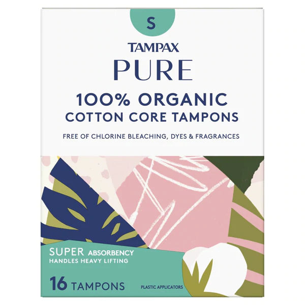 TAMPAX Pure Tampons Super Absorbency, Unscented - 16ct/6pk