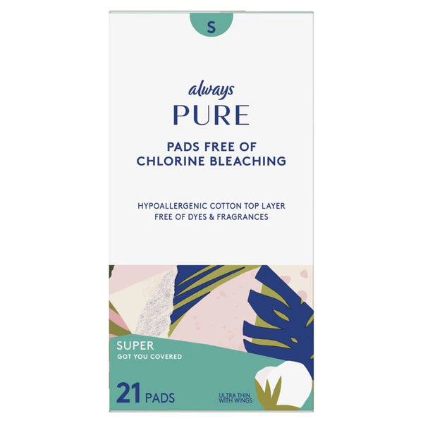 Always Pure Ultra Thin Super Pads With Wings Unscented - 21ct/3pk