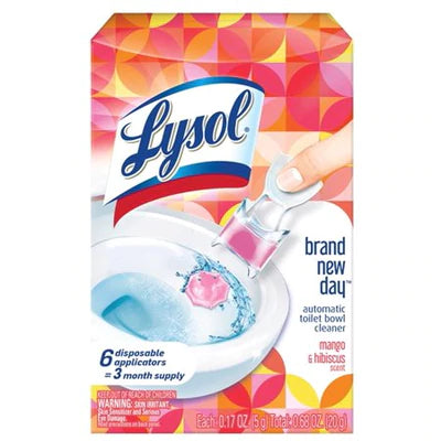 Lysol Auto Toilet Bowl Cleaner Click Gel Brand New Day Mango & Hibiscus - 6ct/4pk