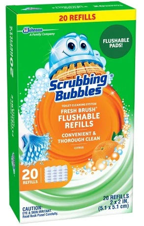 SCRUBBING BUBBLES FRESH BRUSH FLUSHABLE REFILL - 20ct/6pk