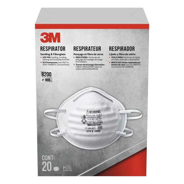 3M Sanding and Fiberglass Respirator 8200H20-DC - 20ct/4pk