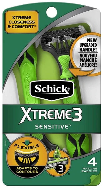 Schick Xtreme 3 Sensitive Skin Disposable Razors 4/3's - 4ct/12pk