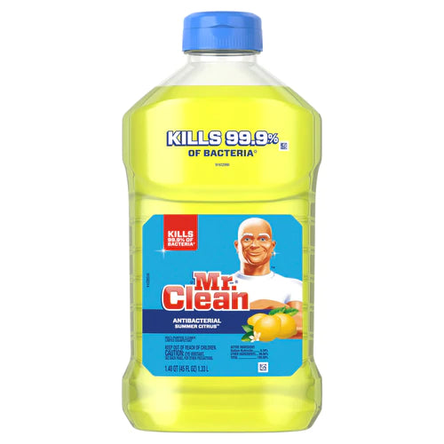 Mr. Clean`s Antibacterial Summer Citrus Multi-Surface Liquid Cleaner-45oz/6pk