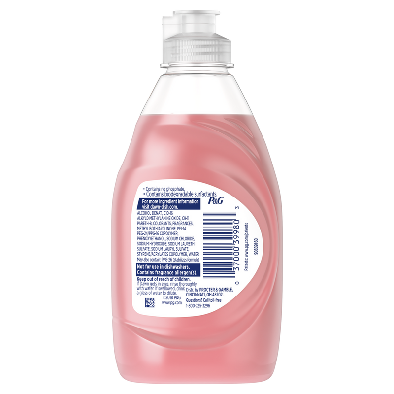 Dawn Gentle Clean Liquid Dish Soap Pomegranate & Rose Water - 7oz/18pk