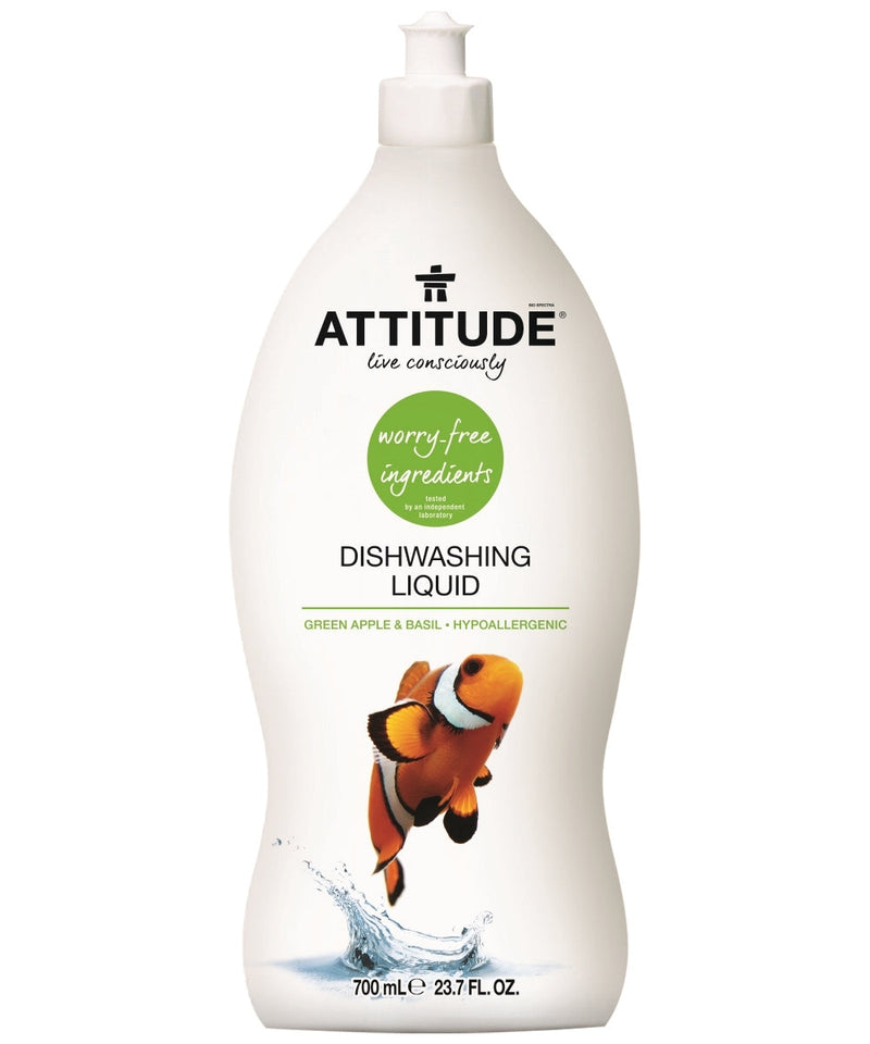 ATTITUDE Dish Liquid GREN APPLE & BASIL - 23.7oz/9pk