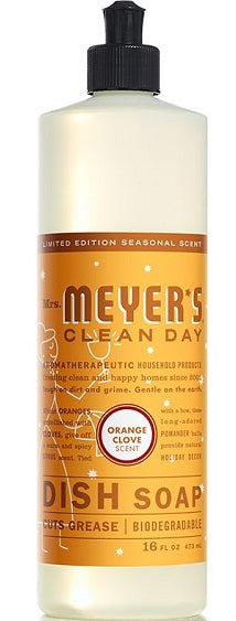 Mrs. Meyer's Liquid Dish Soap Orange Clove - 16oz/6pk