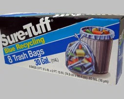 Suretuff Trash Blue 30Gal - 8ct/24pk