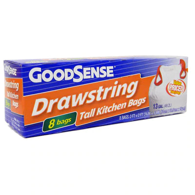 Goodsense Drawstring Tall Kitchen Bags 13gal.- 8ct/24pk