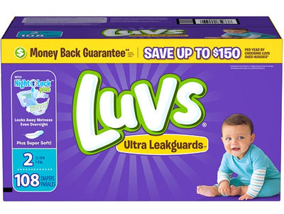 Luvs BIG PACK Size 2 - 108ct/1pk Case/1