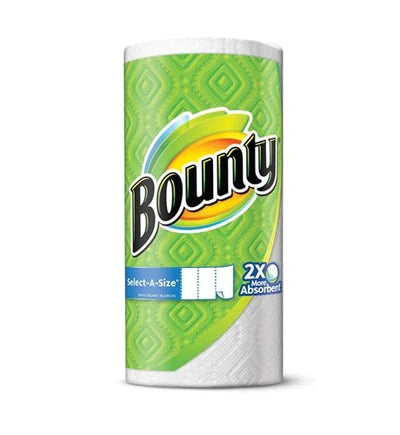 BOUNTY MEGA Rolls Select-a-Size - 12pack WHITE(106-2ply)