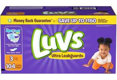 Luvs BIG PACK Size 3 - 104ct/1pk Case/1