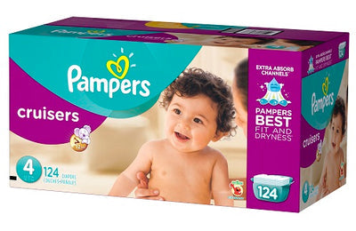 Pampers Cruiser Econ Size 4 - 124ct/1pk Case/1