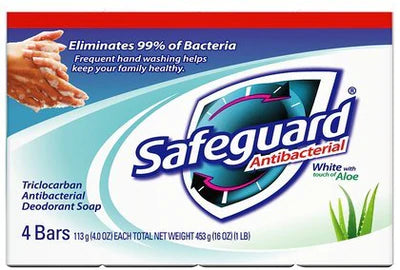 Safeguard 4-Bar Soap white/w ALOE-4oz/12pk