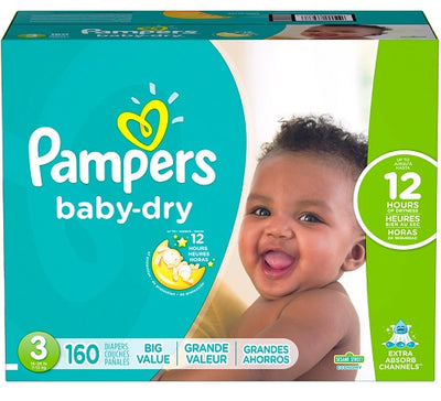 Pampers Baby-Dry ECON Size 3 - 160ct/1pk (new) Case/1