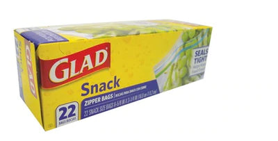 Glad Food Storage Zipper Snack - 22ct/12pk