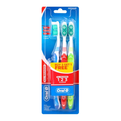 Oral-B Toothbrush 3 PACK Bonus Medium - 12ct