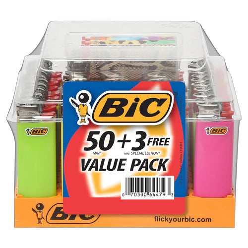 Mini Lighters "BIC" Value Pack - 50ct+3ct