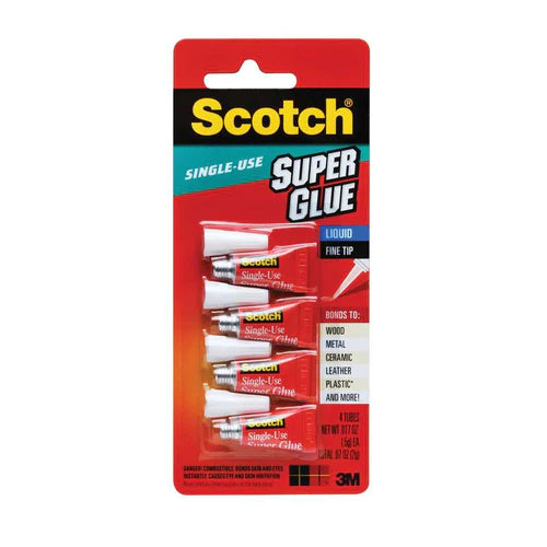 Scotch Super Glue Liquid AD114 4 Tubes - 0.017/36pk