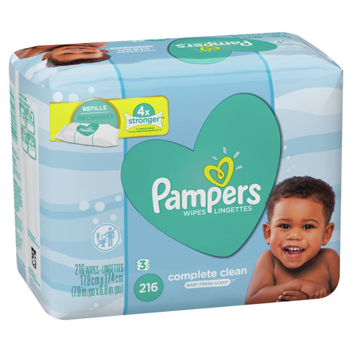 Pampers Baby Wipes Complete Clean Scented Refill - 216ct/4pk Case/4