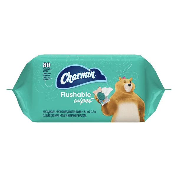 Charmin Flushable Wipes - 40ctx2/6pk