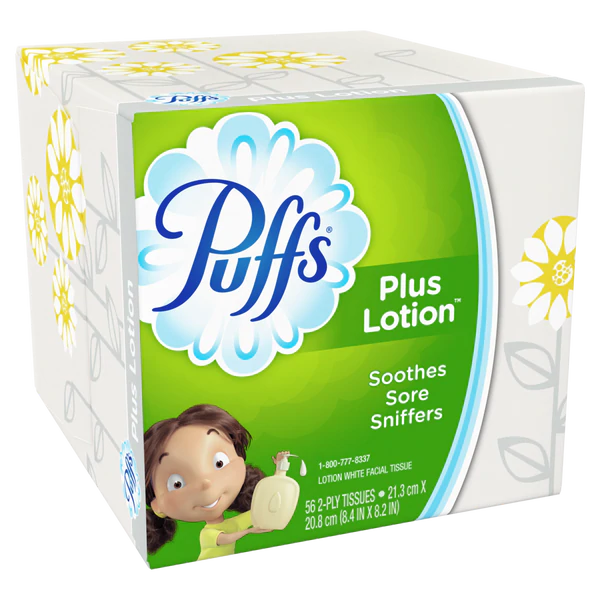 Puffs Plus Lotion Facial Tissues 1 Cube Box - 56ct/24pk