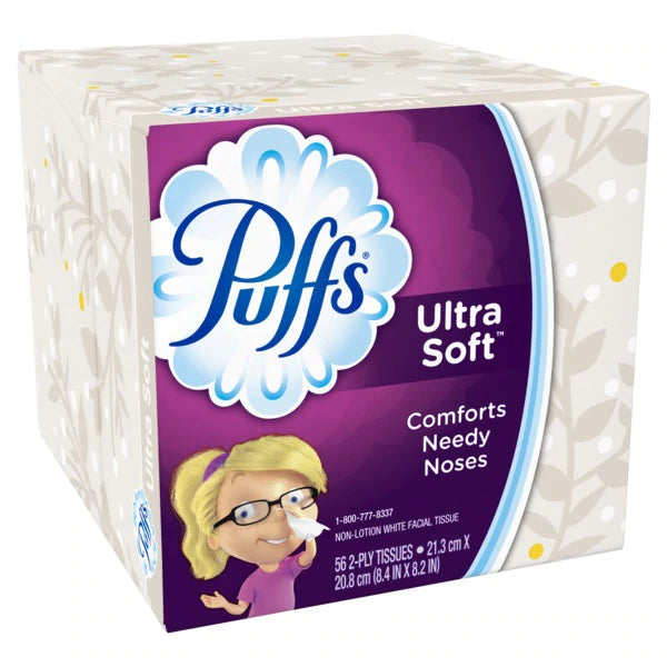 Puffs Ultra Soft Non-Lotion Tissues Cube Box - 56ct/24pk