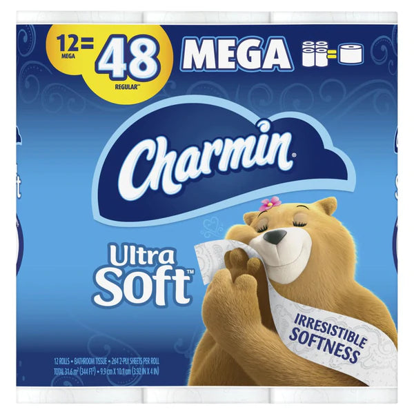 Charmin Ultra Soft Toilet Paper 12 Mega Rolls 264sh 12ct/4pk