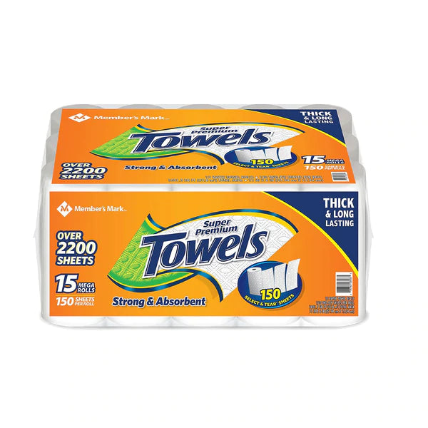 Member's Mark Indvid. Wrapped SAS Paper Towels - 150ct/15pk