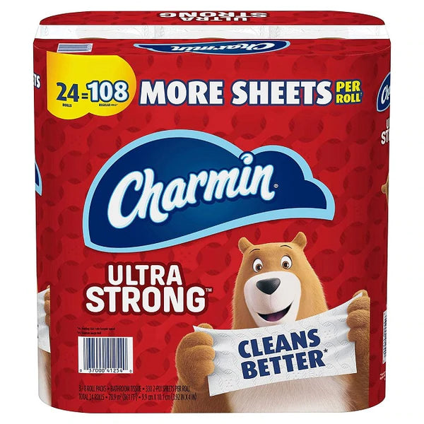 Charmin Ultra Strong Toliet Paper 24 Mega Plus Rolls - 330ct/1pk